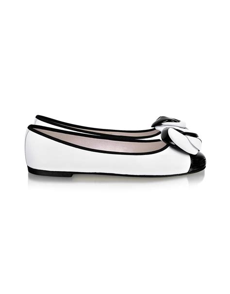 White/black Patent Leather Ballerinas 